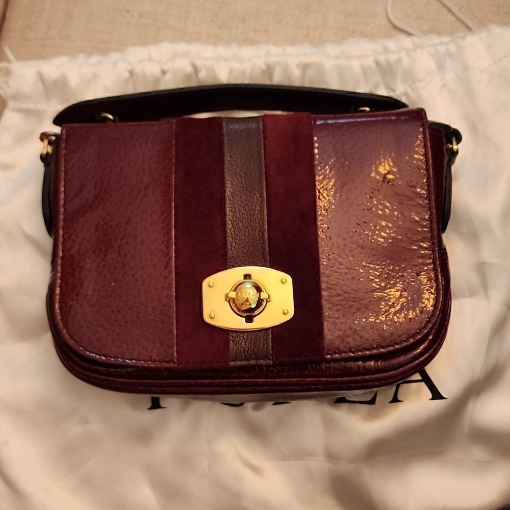 Furla Red Patent Leather Crossbody Bag